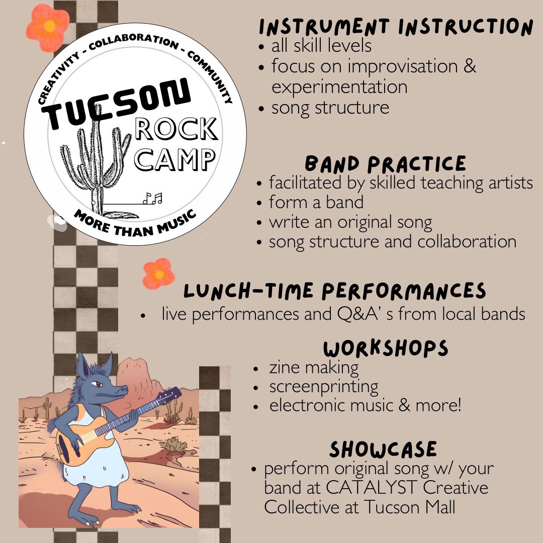 2nd flyer for Tucson rock camp