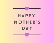 Pink Card Image that states Happy Mother's Day with a heart at the top and a heart at the bottom.