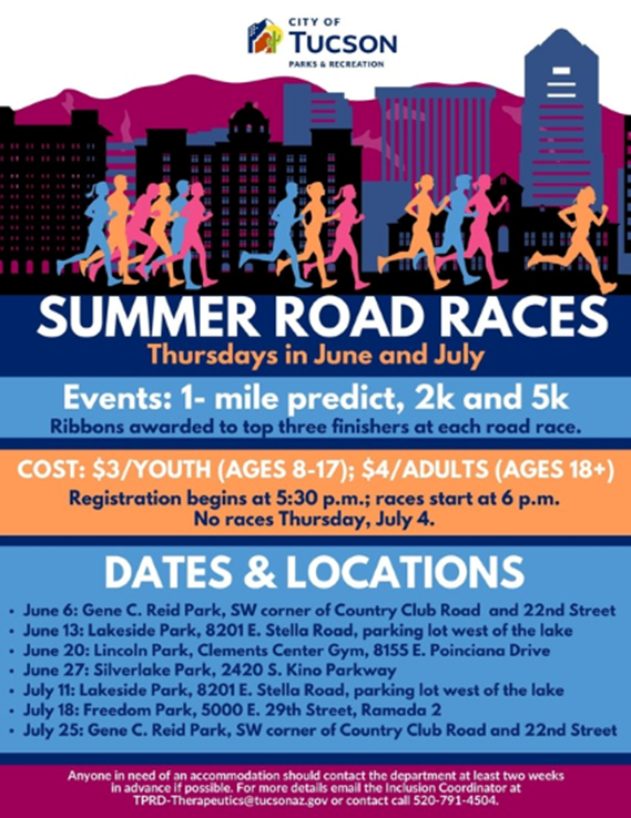 Parks and Rec Summer Road Races Flyer