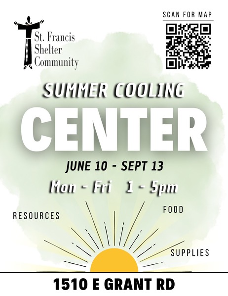 Flyer for St Francis Shelter cooling center