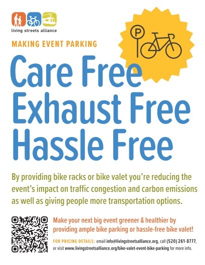 Second flyer for Living streets alliance bike rack and valet service