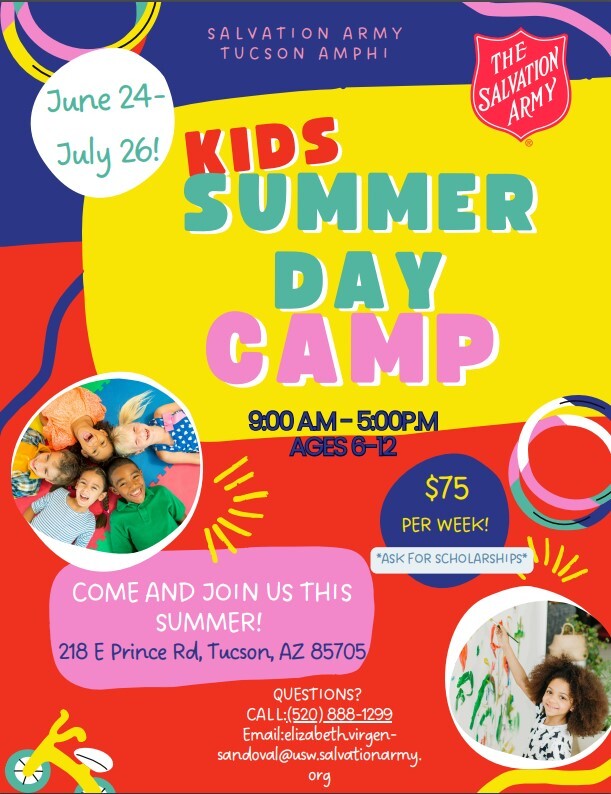 Flyer for Salvation Army kid's summer camp.