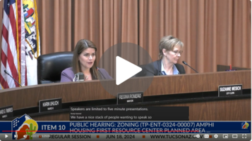 City of Tucson Mayor Regina Romero and City Clerk Suzanne Mesich at the Mayor and Council Regular Session