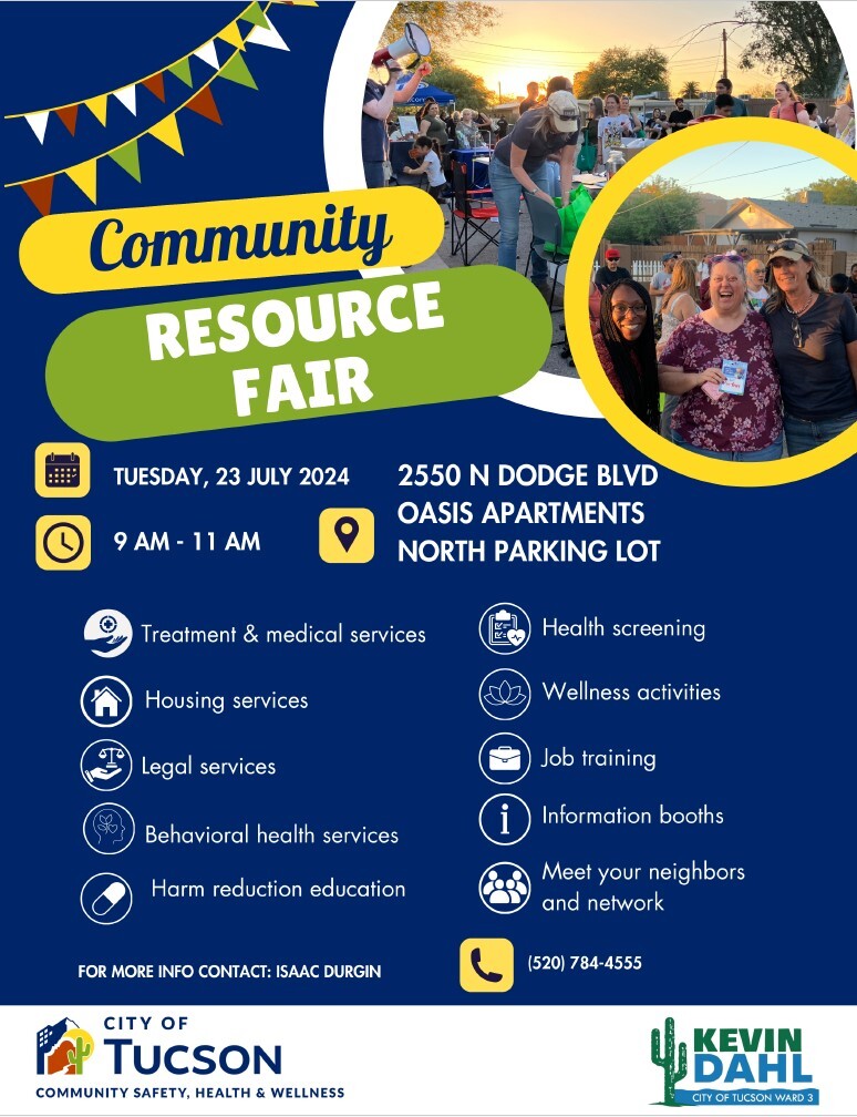 Flyer for Community Resource Fair on July 23