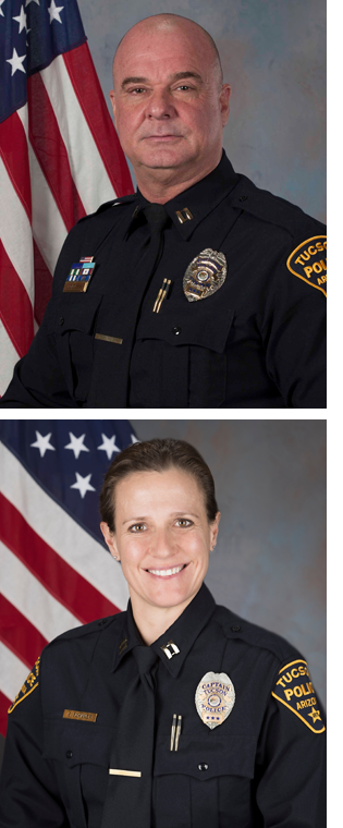 Department photos of Captain Carlson (top) and Captain Schaner (bottom).