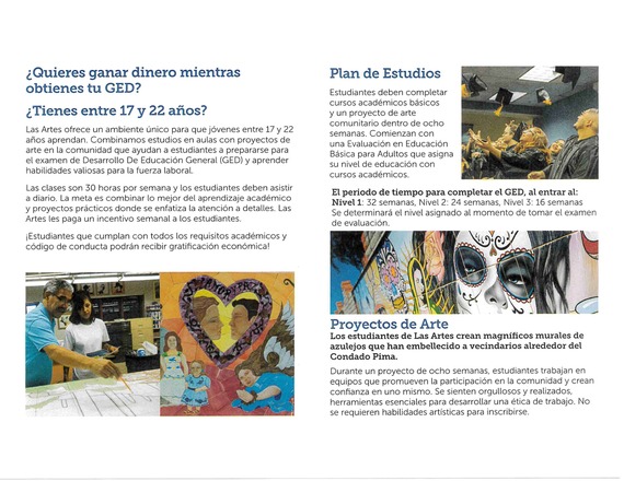Las Artes Flier in Spanish page 2