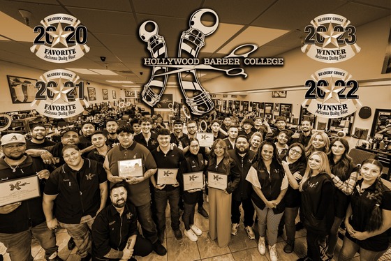 Photo of Hollywood Barber college class.