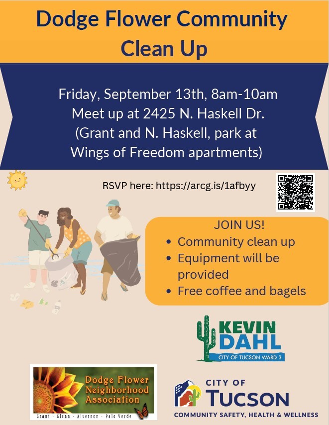 Graphic for Dodge flower Community Clean up part 1