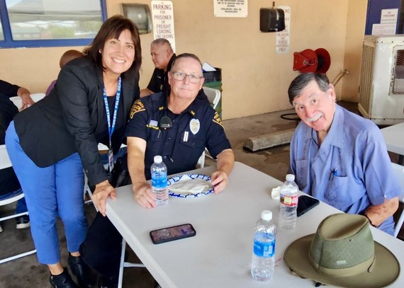 Image of CM Fimbres and TPD Captain Petersen with Margo Susco!