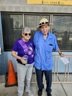 Picture of CM Fimbres with Judy Leone. 51 year employee of Sun Tran Transit