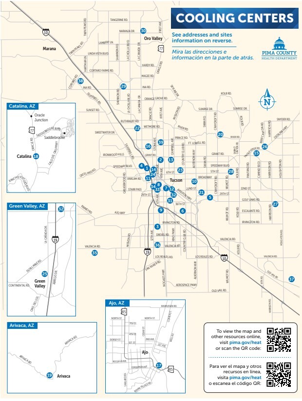 Graphic for cooling center locations