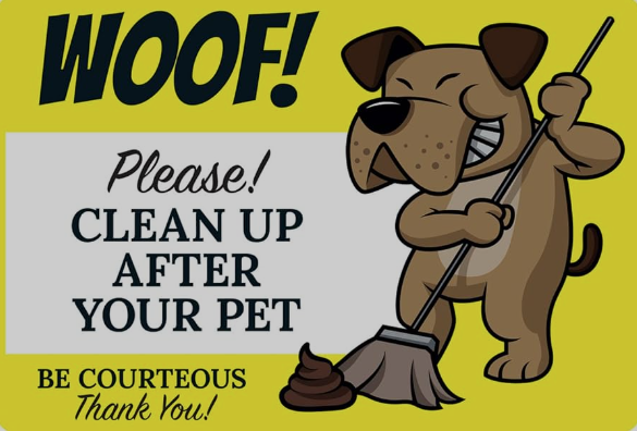 Please clean up after your pet sign