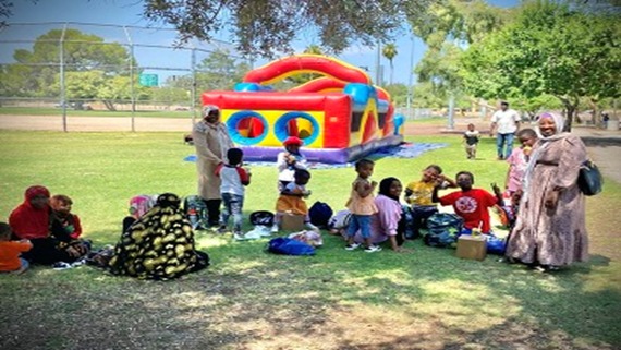 Kid playing at a park