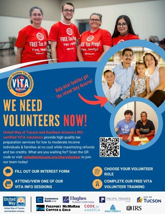 Graphic for Vita Tax prep in English