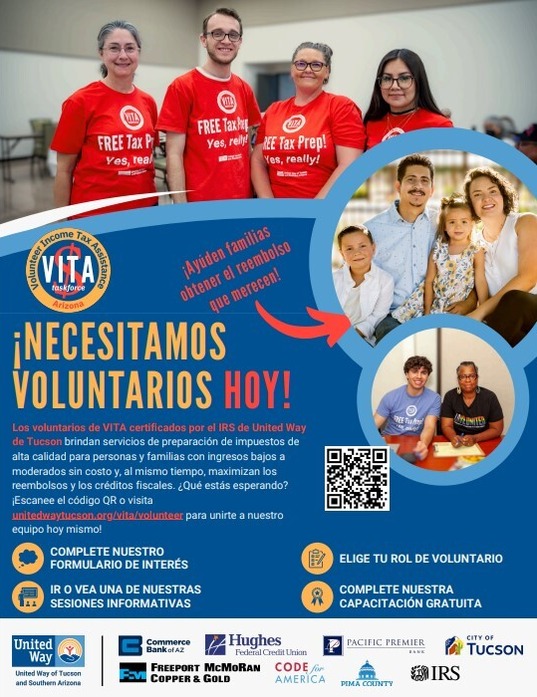 Graphic for Vita Tax prep in Spanish