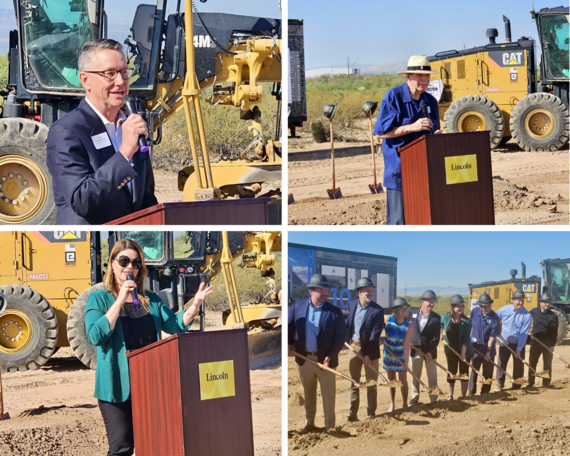 Pictures of groundbreaking with CM Fimbres and Mayor Romero.