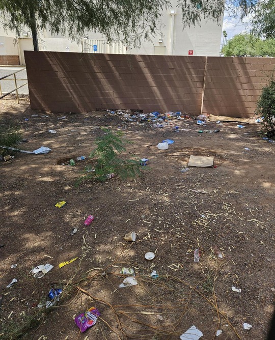 Photo of the wall behind Walgreens. Photo by Alex Parrs.