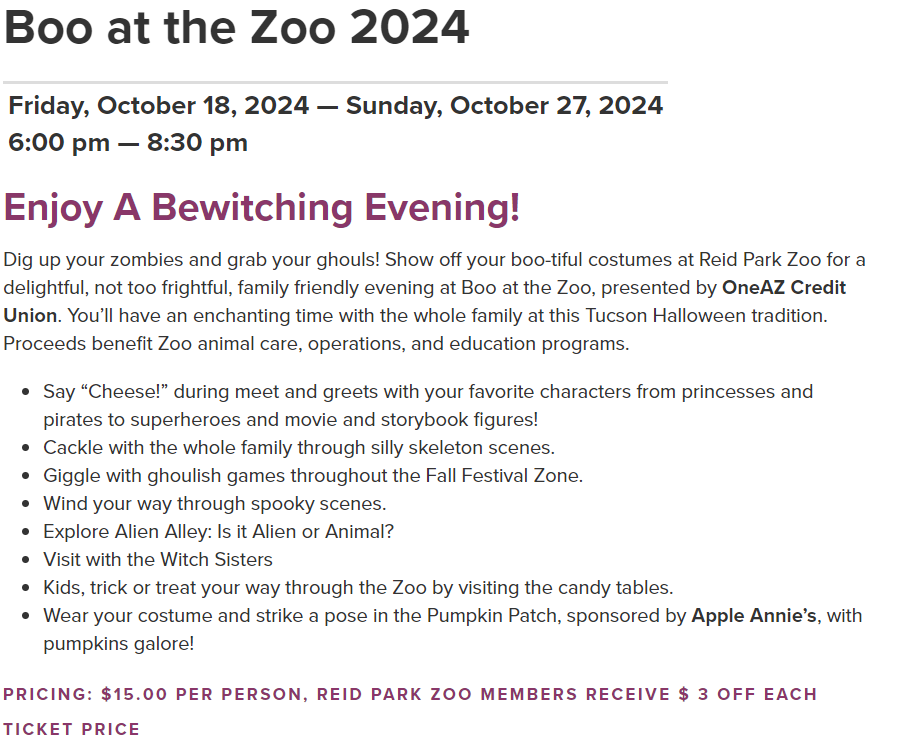 Zoo Info