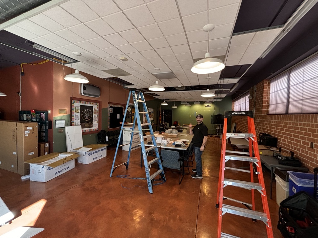 Photo of room remodel in progress.