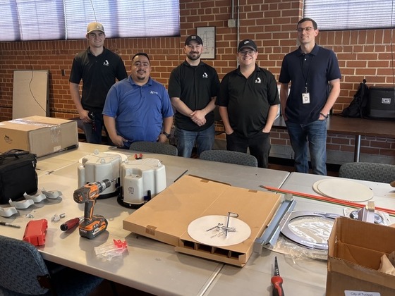 Photo of the crew that helped remodel our community room. 