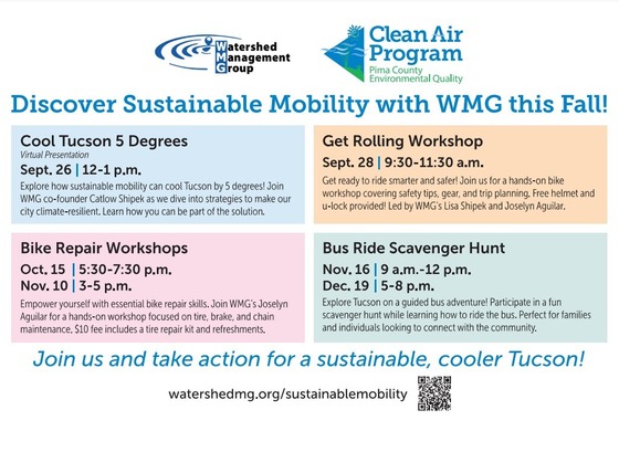 Tucson on the move post card rear side.