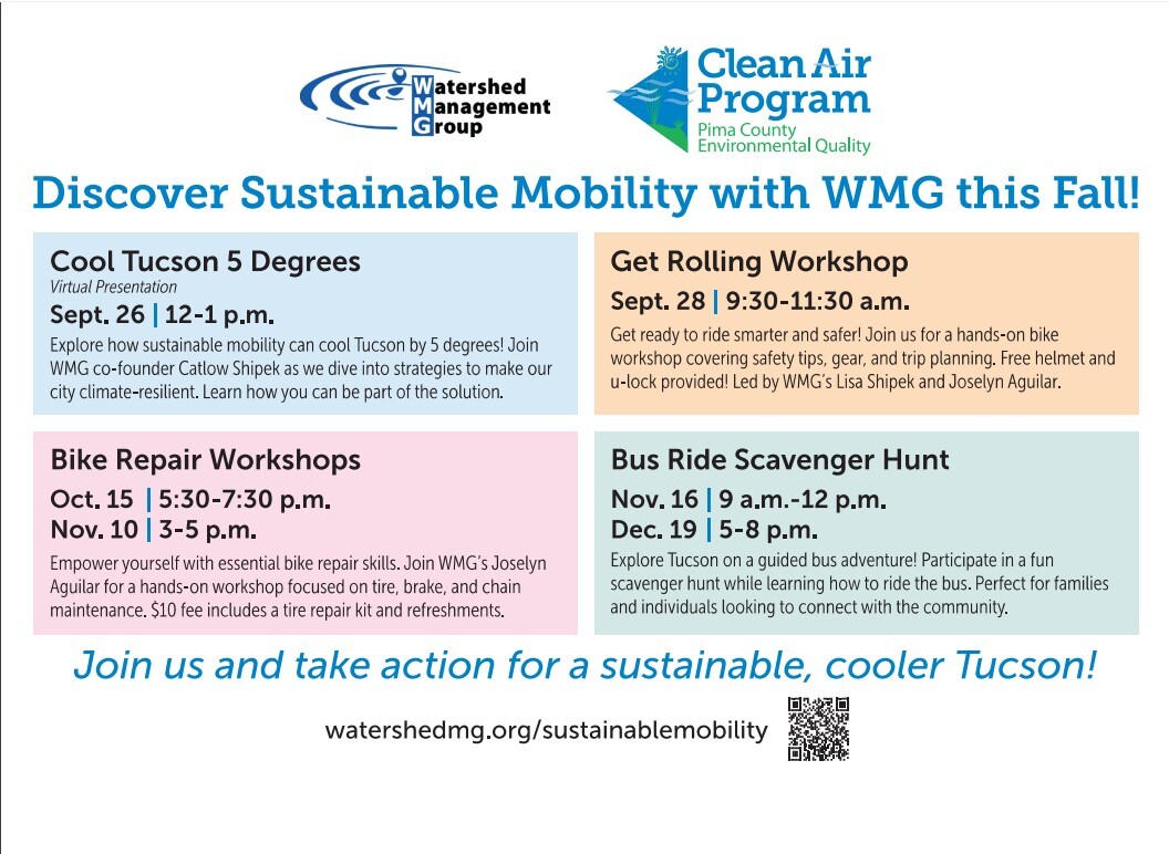 Tucson on the move post card rear side.