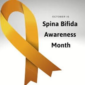 Spina Bifida Awareness Month. Picture of Yellow Ribbon 