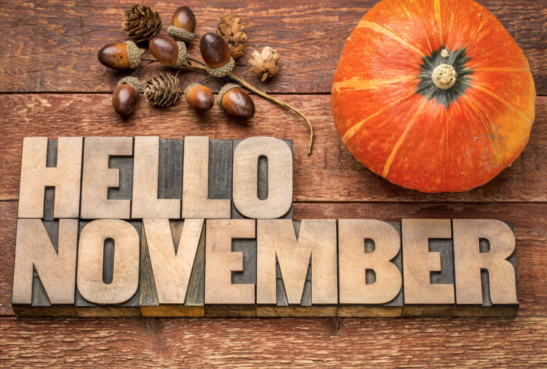 Hello November Image with pumpkin