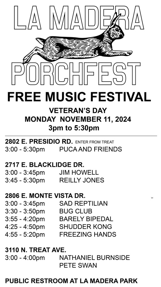 Flyer for La Madera Porchfest 