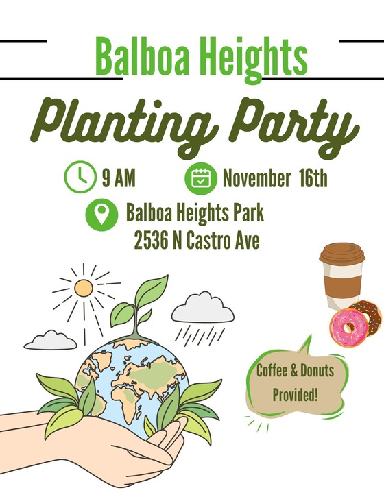 Balboa Heights Planting Party Graphic