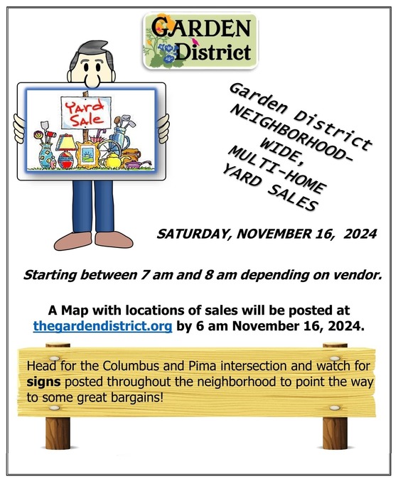 Flyer for Garden District Yard Sale