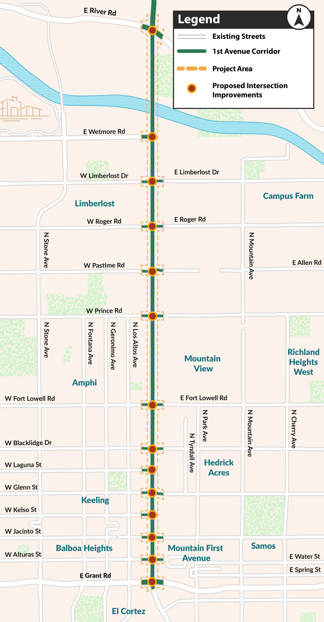 Map of 1st avenue improvements