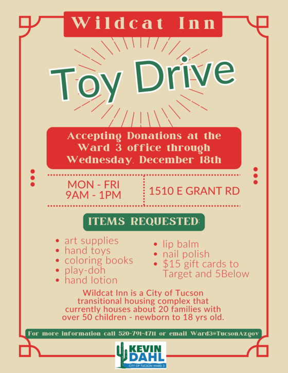 Wildcat in Toy Drive Flyer
