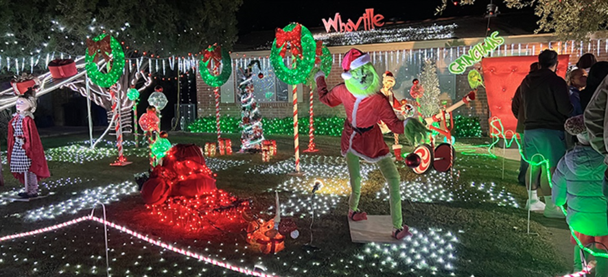 Picture of a house lighted up