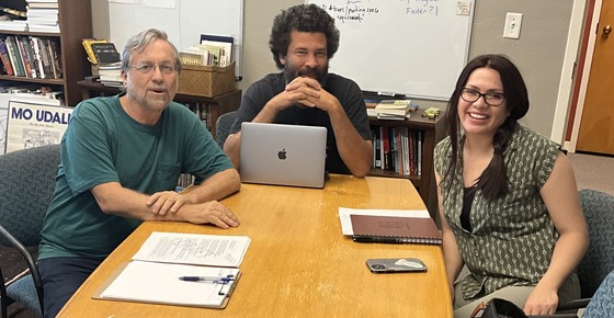 Photo of the Vice Mayor Dahl, CJ Boyd, and Fatima Luna in May.