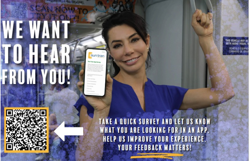 Sun Tran Picture of a women holing up phone