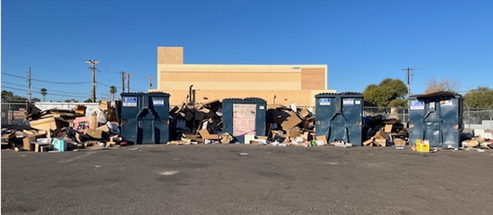 Picture of the recycling lot messy