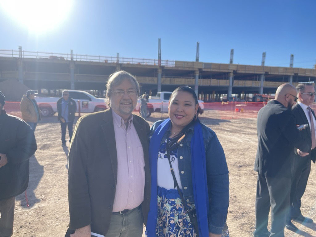 photo of Council Member Kevin Dahl with Pascua Yaqui Council Member Andrea Gonzales. 