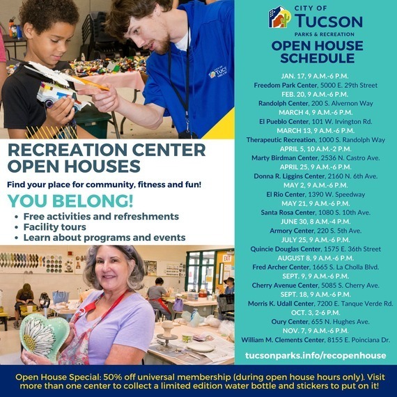 Tucson Parks and Rec open house schedule graphic