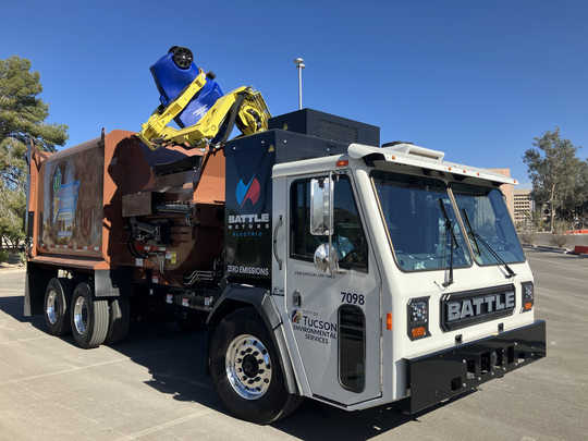 Photo of electric garbage truck