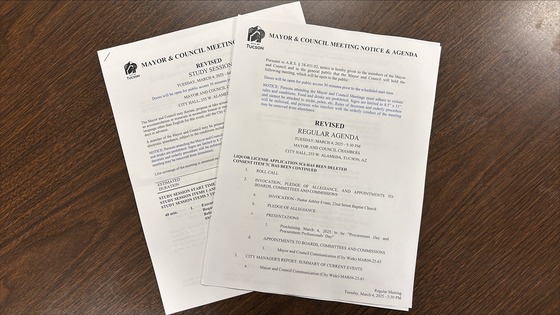 Photo of the meeting agenda and the study agenda