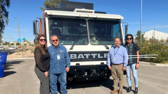 Tucson’s first electric garbage truck in action