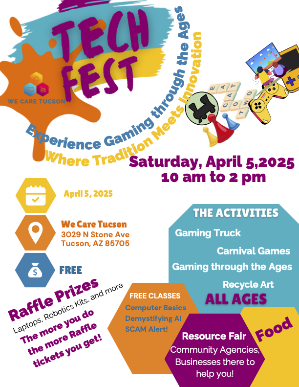 Flyer for We Care Tech Fest 