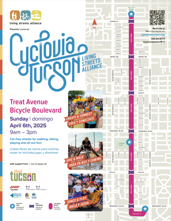 Map of Cyclovia on April 6 