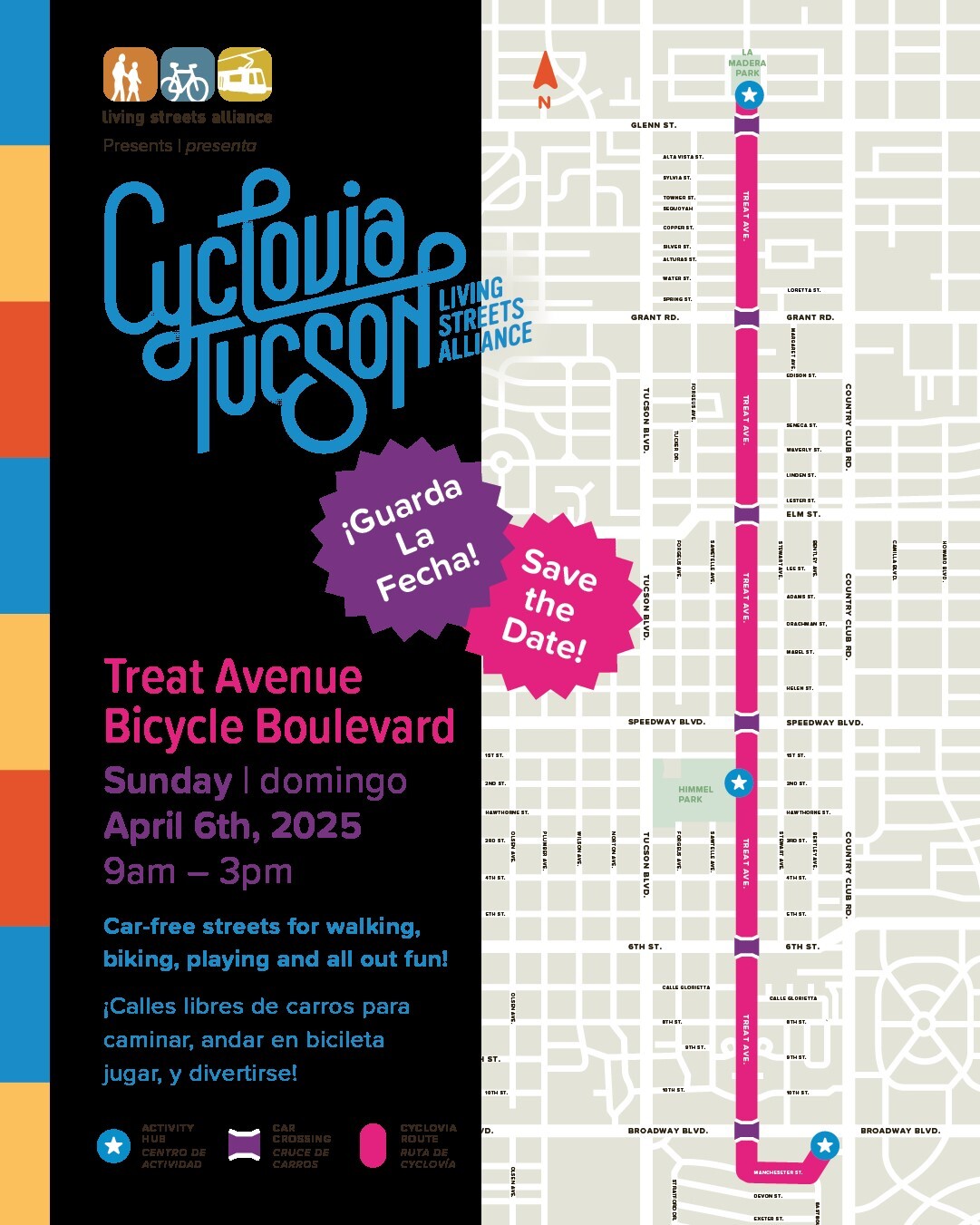 Cyclovia Tucson Route on April 6th, 2025 