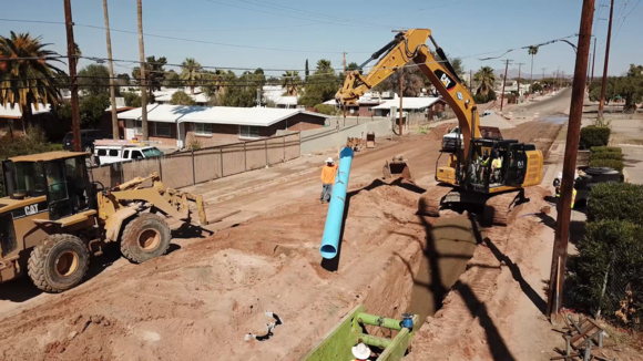 Construction Site Installing Water Pipes