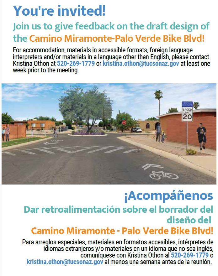 Camino Miramonte-Palo Verde Bike Blvd Flyer