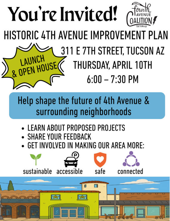 Open House for 4th Ave Improvement Plan Event Flyer