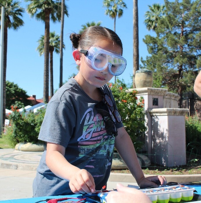 Picture of little girl wearing goggles