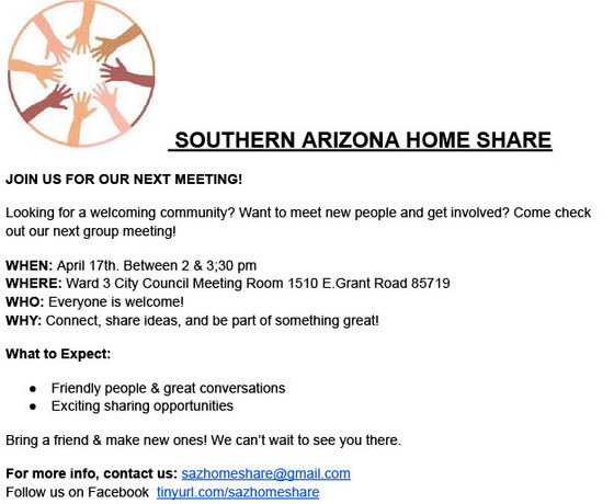 Southern Arizona Home Share Flier